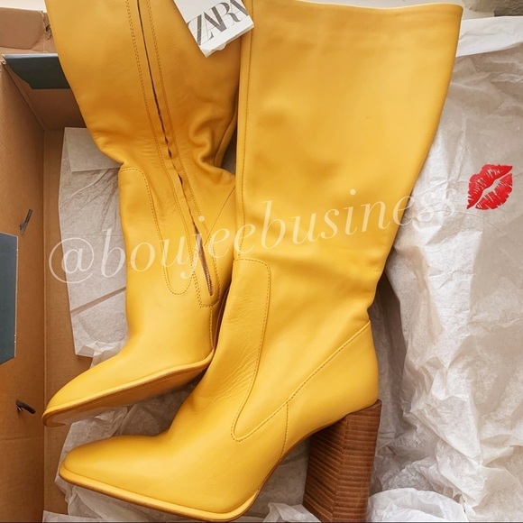 ZARA BNWT High Heeled Leather Boots - Picture 9 of 10